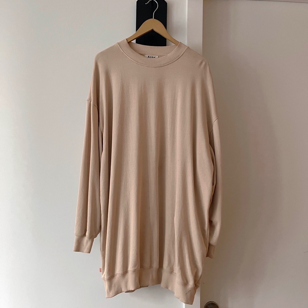 Acne Studios Yanin Sweatshirt Dress in Blush Pink